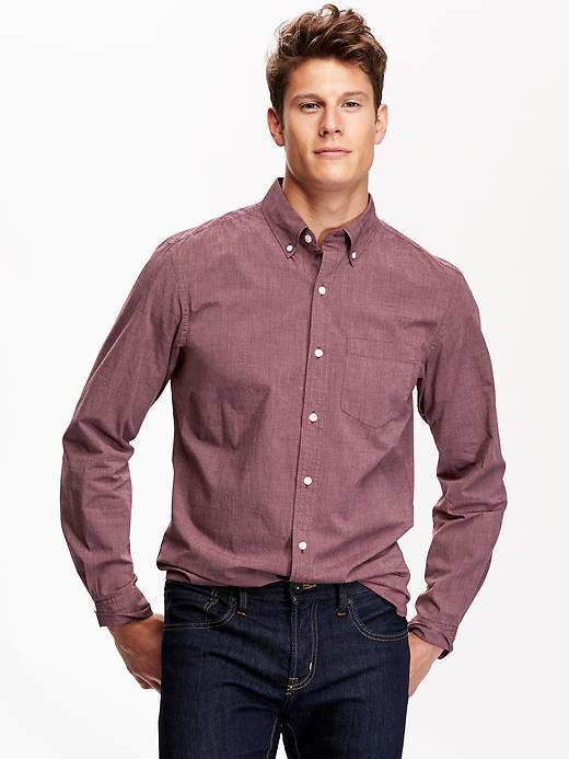 Old Navy Mens Classic Regular Fit Shirt Size Xxxl Big - Cabernet Cabaret