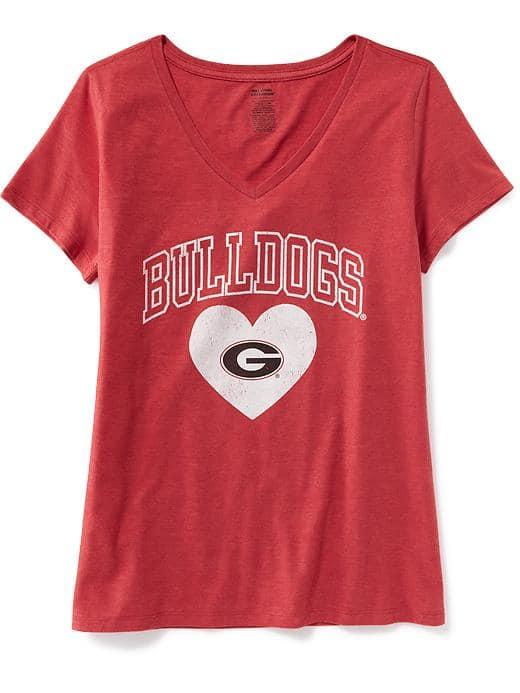Old Navy Ncaa V Neck Tee For Women - University Of Georgia