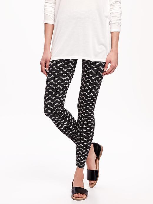 Old Navy Printed Jersey Leggings For Women - Black Pyramid