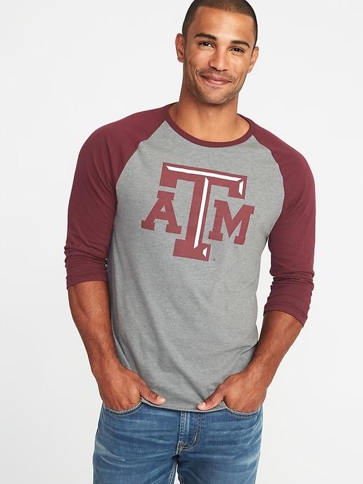 Old Navy Mens College-team Raglan-sleeve Tee For Men Texas A&m Size S