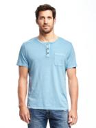 Old Navy Garment Dyed Henley For Men - Out Of The Blue