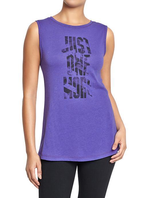 Womens Active Graphic Muscle Tees Size L Tall - Dive Bar Polyester