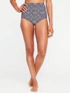 Old Navy Womens High-waist Swim Bottoms For Women Blue Geometric Size M