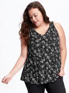 Old Navy V Neck Plus - Black Floral
