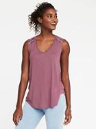 Old Navy Relaxed Embroidered Top For Women - Plum