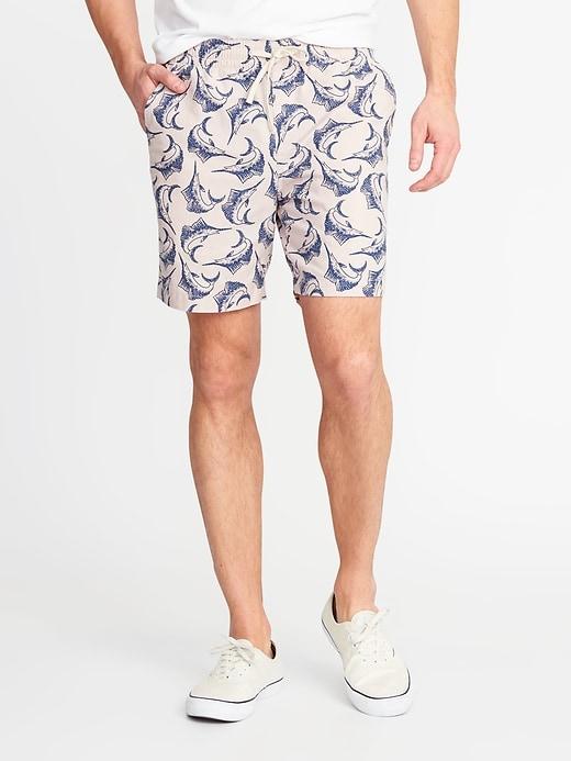 Old Navy Mens Built-in Flex Drawstring Jogger Shorts For Men (7) Pink Print Size M