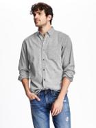 Old Navy Slim Fit Patterned Shirt - Gray Dobby