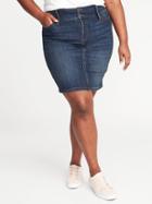 Old Navy Womens Smooth & Slim High-rise Plus-size Denim Pencil Skirt Dark Worn Size 18