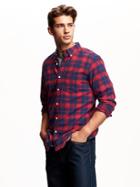 Old Navy Slim Fit Plaid Flannel Shirt Size Xxl Big - In The Red