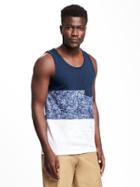 Old Navy Color Blocked Slub Knit Tank For Men - Arctic Depth