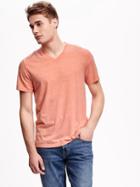 Old Navy Soft Washed V Neck Tee For Men - Briquette