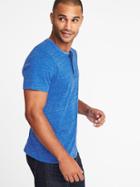 Old Navy Mens Soft-washed Slub-knit Henley For Men Blue My Cover Size Xxl