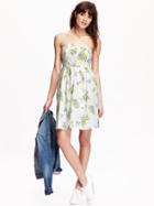Old Navy Womens Printed Tube Dresses Size 0 - Green/white Floral