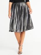 Old Navy Womens Pleated Metallic Midi Skirt For Women Black Size M