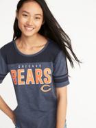 Old Navy Womens Nfl Team Sleeve-stripe Tee For Women Bears Size L