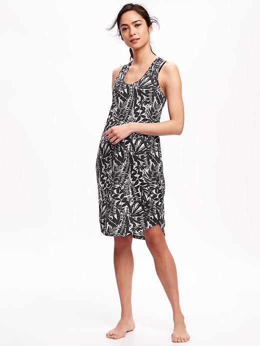Old Navy Cocoon Swim Cover Up Dress For Women - Black Print