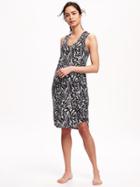 Old Navy Cocoon Swim Cover Up Dress For Women - Black Print