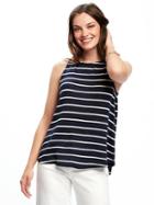 Old Navy Sweater Knit Keyhole Back Swing Tank For Women - Navy Stripe