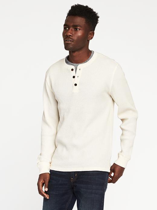 Old Navy Thermal Henley For Men - Creme De La Creme