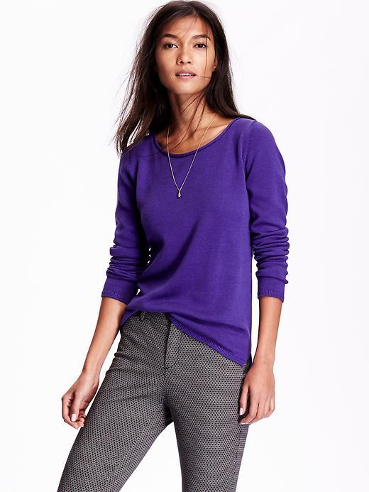 Old Navy Classic Lightweight Sweater Size L Petite - Purple Essence
