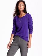 Old Navy Classic Lightweight Sweater Size L Petite - Purple Essence