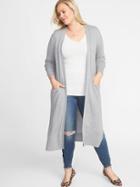 Old Navy Womens Super-long Plus-size Open-front Sweater Gray Size 1x