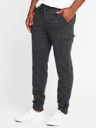 Old Navy Tapered Fleece Cargos For Men - Black Heather