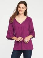 Old Navy Bell Sleeve Swing Top For Women - Berries Galore
