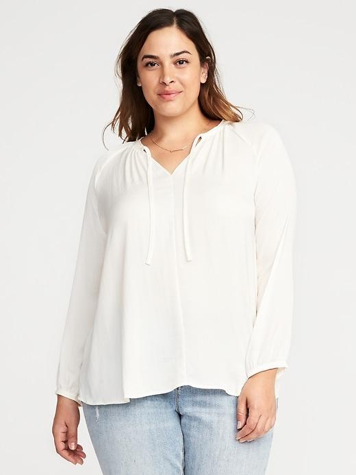 Old Navy Satin Tie Neck Plus - Creme De La Creme