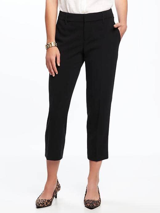 Old Navy Mid Rise Straight Harper Pants For Women - Black