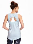 Old Navy Go Dry Keyhole Back Detail Tank For Women - Ice Cap