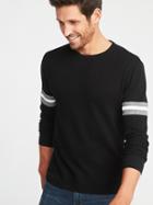 Old Navy Mens Soft-washed Thermal Crew-neck Tee For Men Black Size S