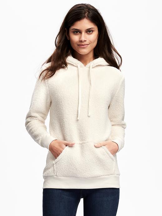 Old Navy Relaxed Sherpa Hoodie For Women - Creme De La Creme