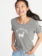 Old Navy Womens Everywear Graphic Tee For Women No Drama Llama Size S