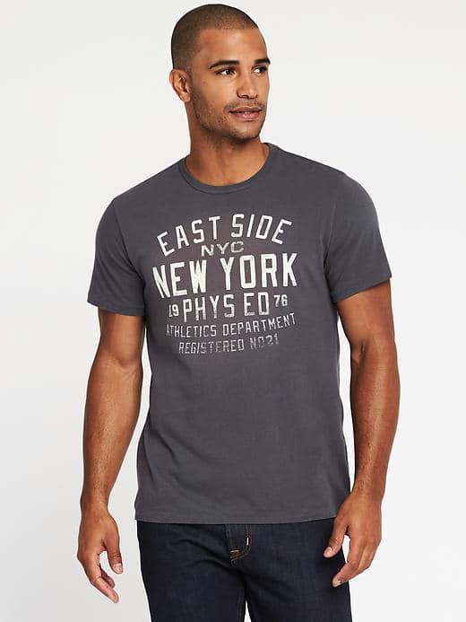 Old Navy Soft Washed Nyc Graphic Tee For Men - Washed Black