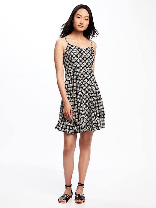 Old Navy Fit & Flare Cami Dress For Women - Black Combo