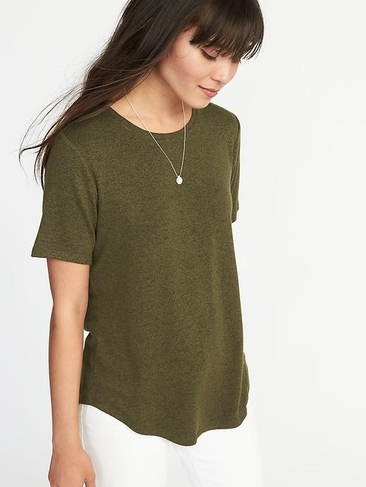 Old Navy Womens Relaxed Soft-spun Luxe Tee For Women Hunter Pines Size M