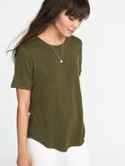 Old Navy Womens Relaxed Soft-spun Luxe Tee For Women Hunter Pines Size M