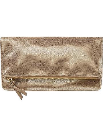 Old Navy Old Navy Womens Textured Fold Over Clutches - Gold