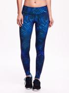 Old Navy Patterned Compression Leggings For Women - Blue Palm