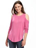 Old Navy Relaxed Cold Shoulder Top For Women - Raspberry Surprise