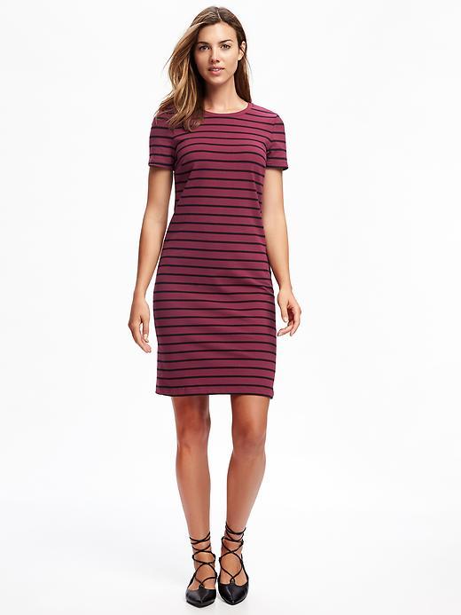 Old Navy Tee Dress For Women - Burgundy Stripe