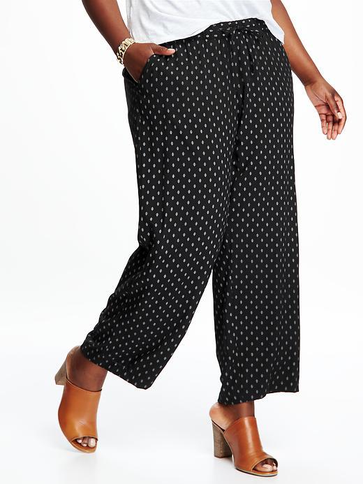 Old Navy Soft Wide Leg Plus - Black Print