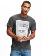 Old Navy Tri Blend Logo Graphic Tee For Men - Charcoal Tri Blend