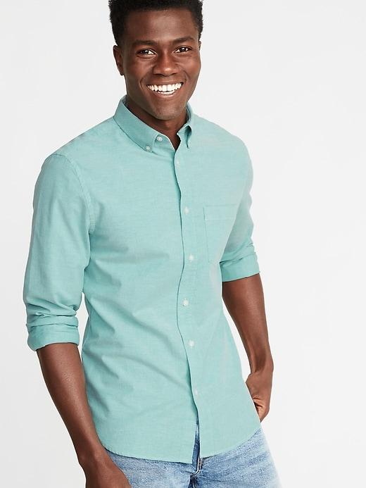 Slim-fit Built-in Flex Everyday Oxford Shirt For Men