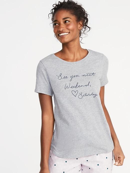 Old Navy Womens Relaxed Graphic Slub-knit Tee For Women See You Next Weekend Size S