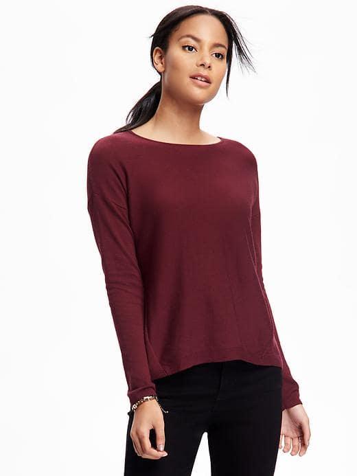 Old Navy Hi Lo Dolman Sleeve Sweater For Women - Marion Berry