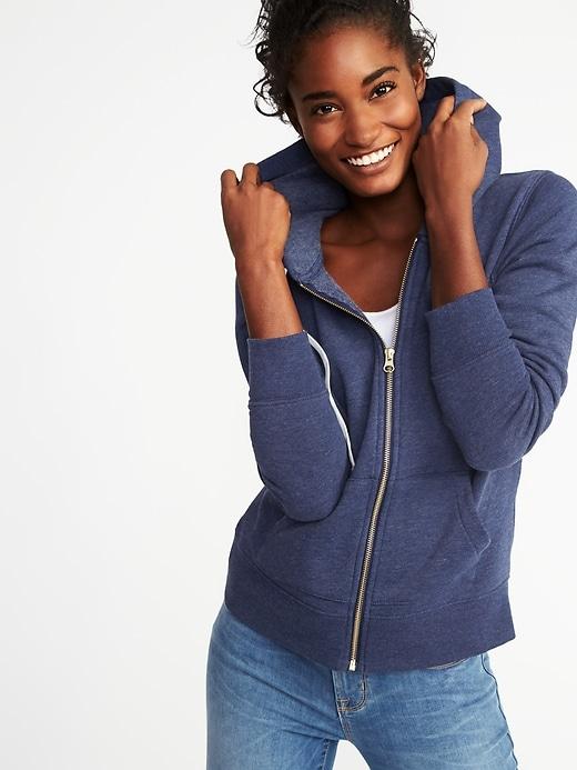 Old Navy Womens Relaxed Full-zip Fleece Hoodie For Women Lost At Sea Navy Size Xxl