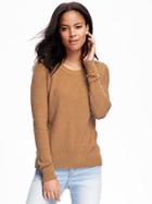 Old Navy Hi Lo Textured Pullover For Women - Camel