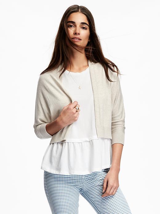Old Navy Cropped Dolman Sleeve Cardi For Women - Char Latte